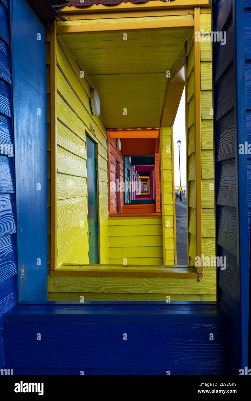 beach huts at saltburnbythesea Stock Photo Alamy