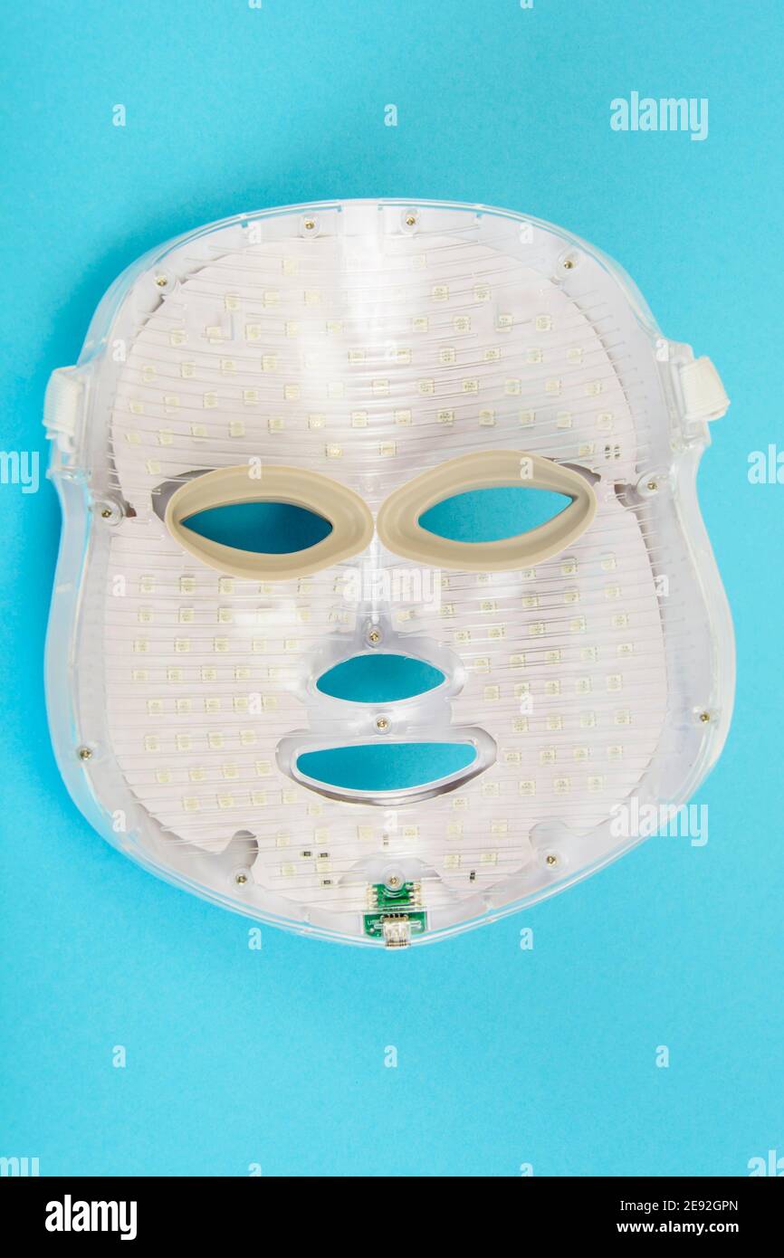 LED face mask. A device for lightening and rejuvenating the skin