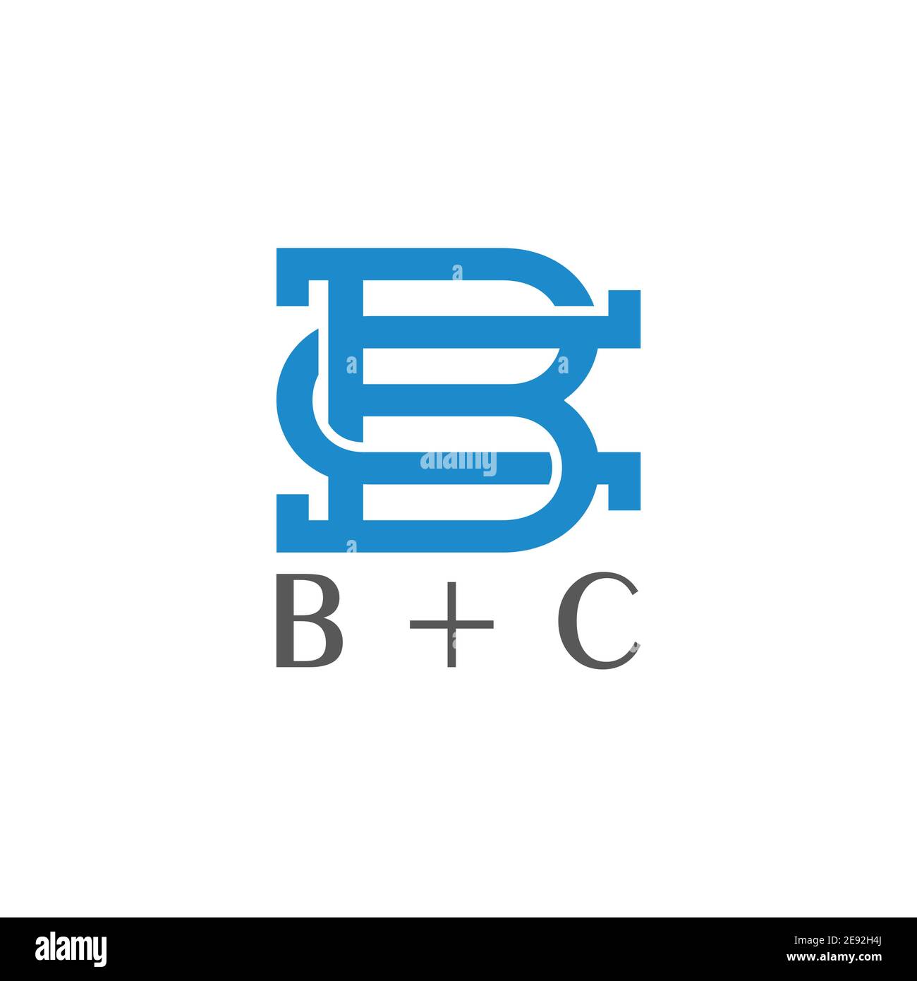 letter bc linked overlap simple flat logo vector Stock Vector
