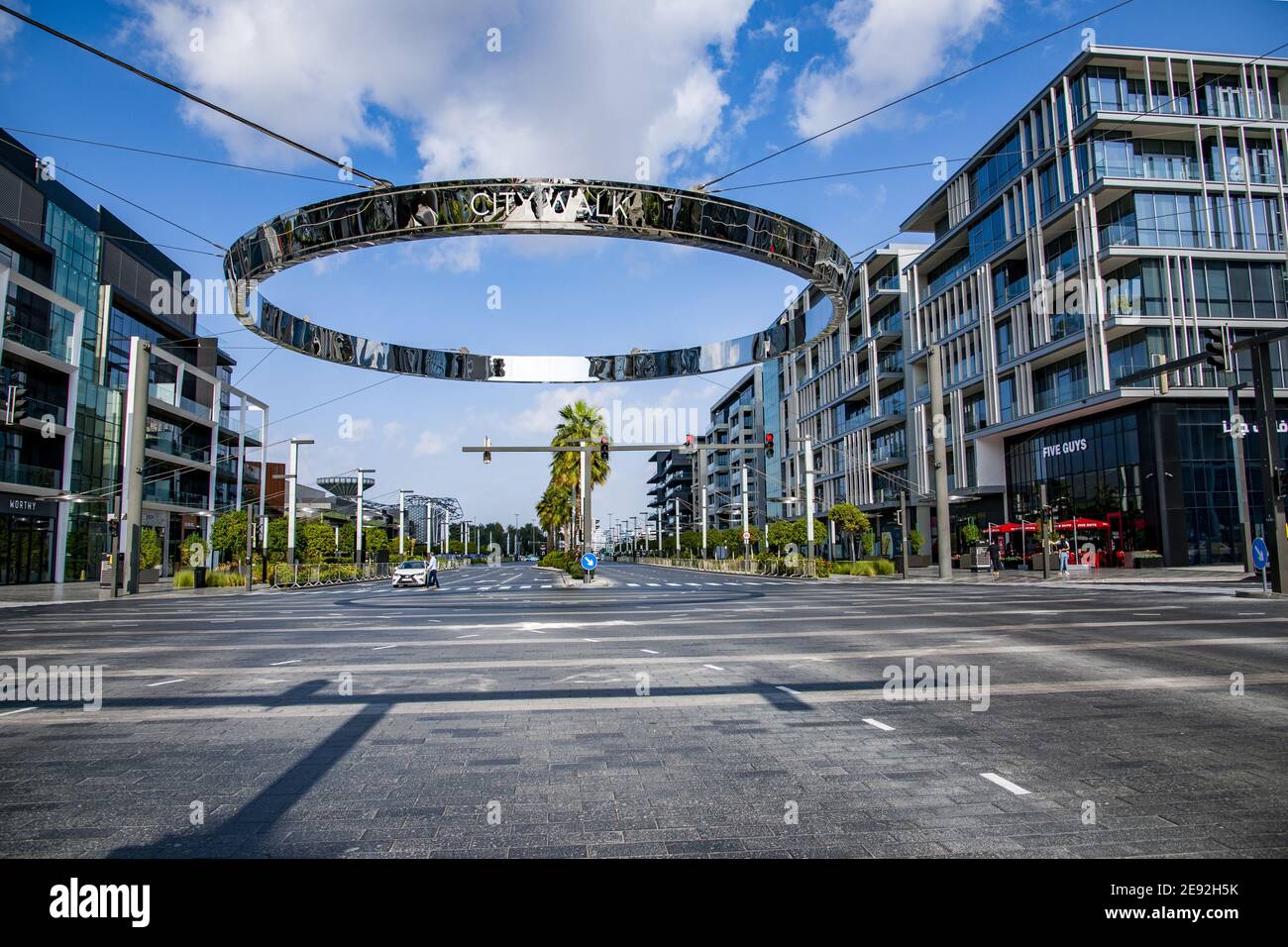 The united Arab emirates dubai city walk boulevard Stock Photo Alamy