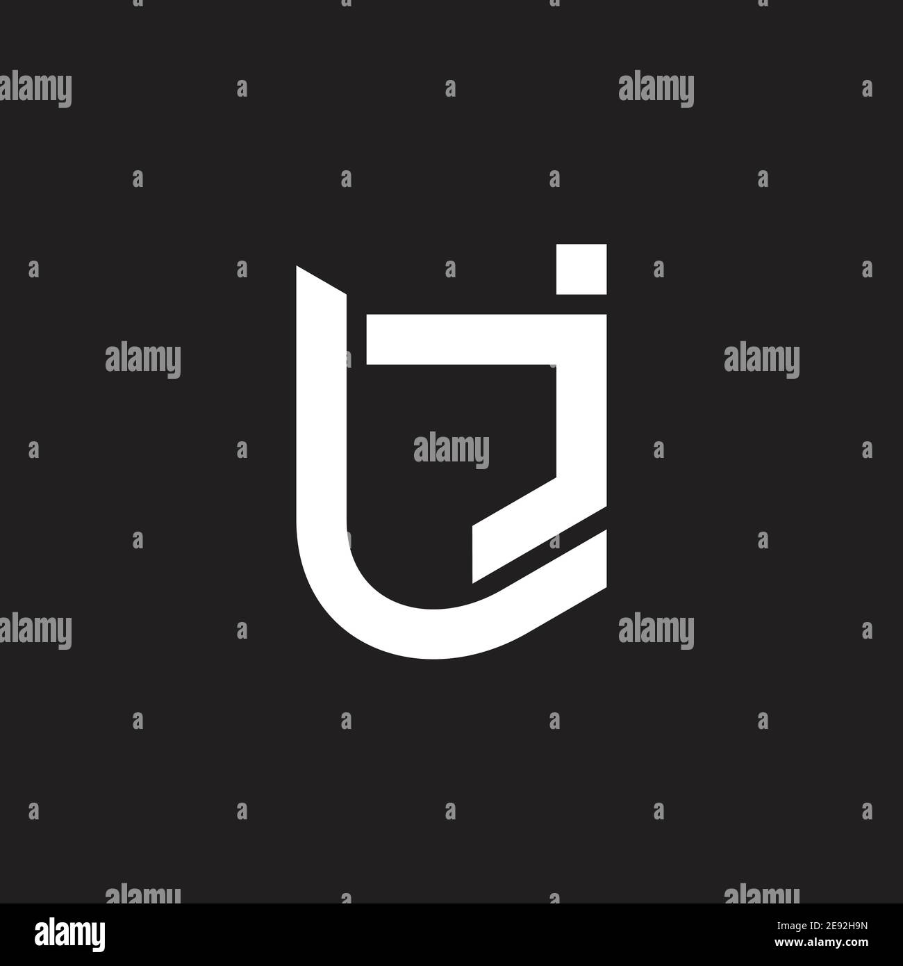 abstract letter lj simple lowercase geometric line logo vector Stock Vector