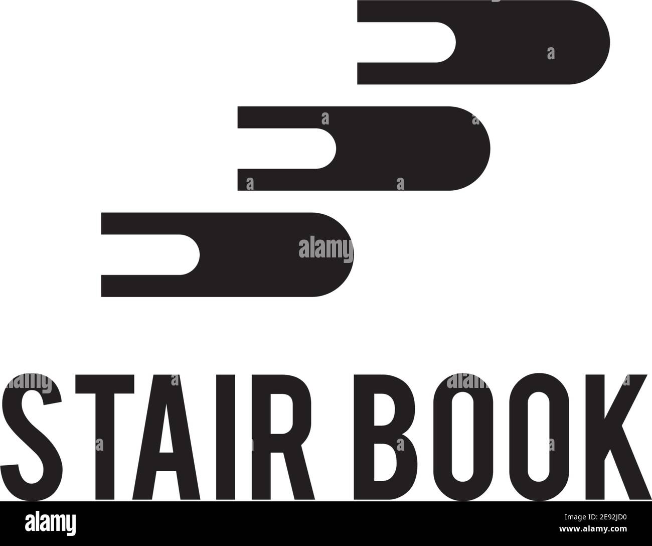 Book Stair Logo Design Vector Icon Illustration Template Stock Vector