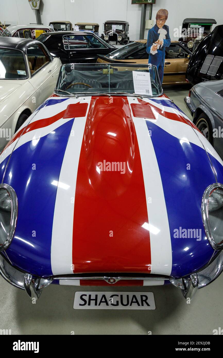1967 Jaguar EType 4.2 in replica Union flag Shaguar livery from the