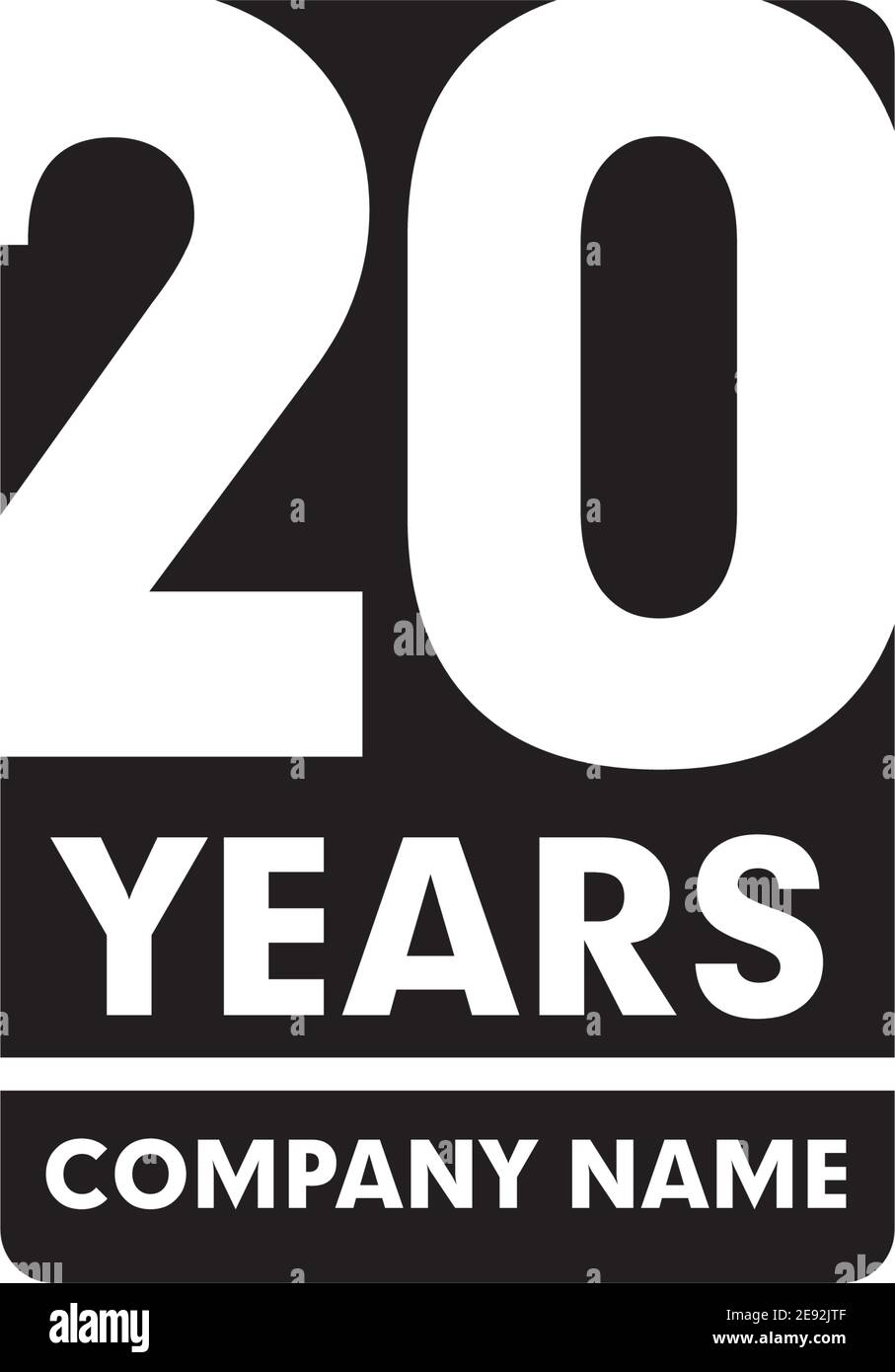 20th year anniversary emblem logo design vector template Stock Vector