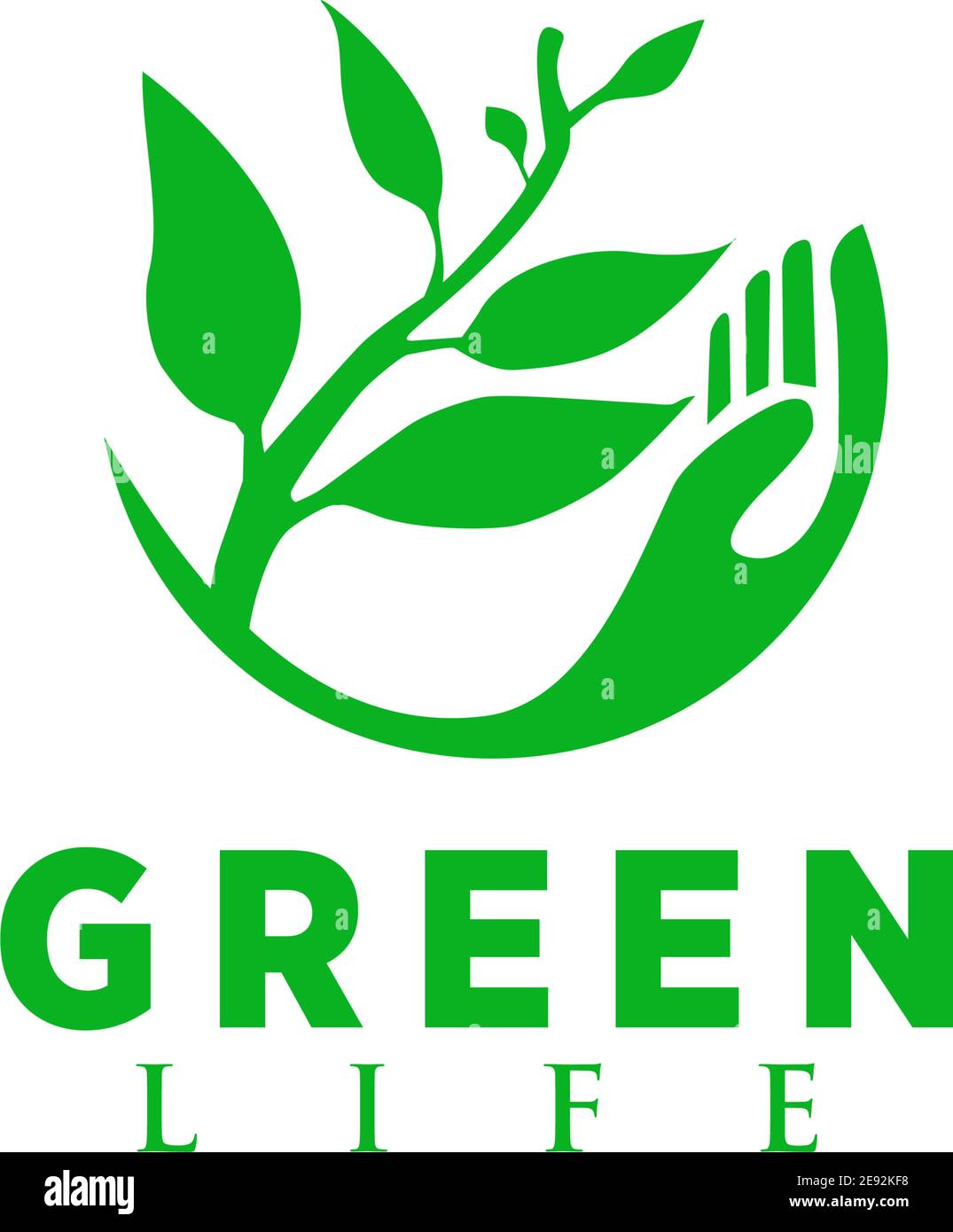 Green leaf icon logo design vector illustration template Stock Vector