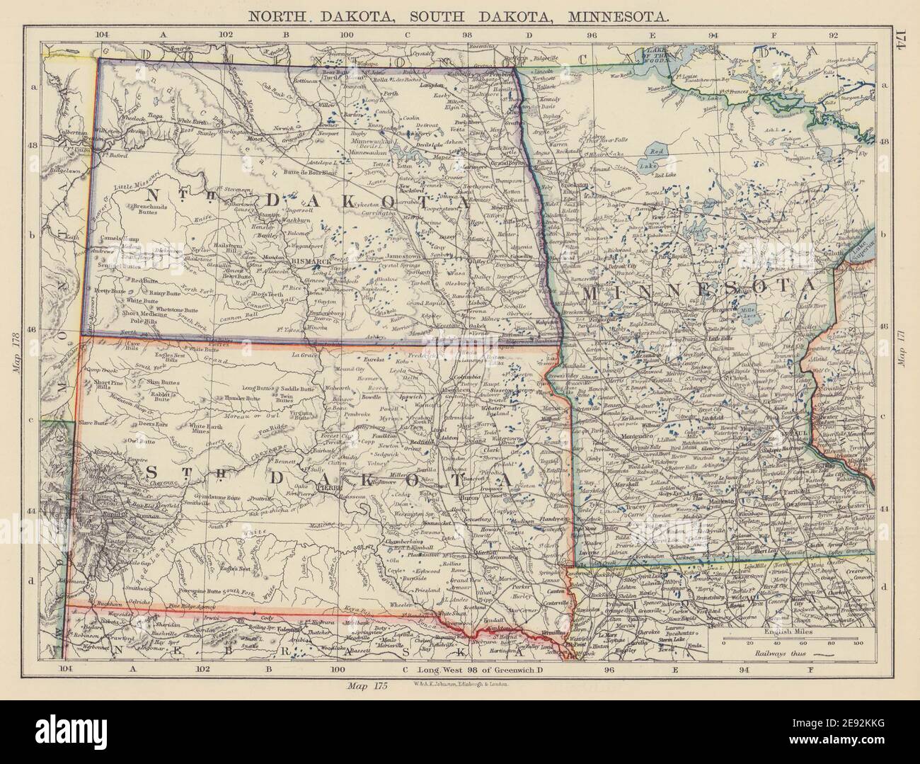 USA PLAINS STATES. North Dakota South Dakota Minnesota. Railroads 1901 