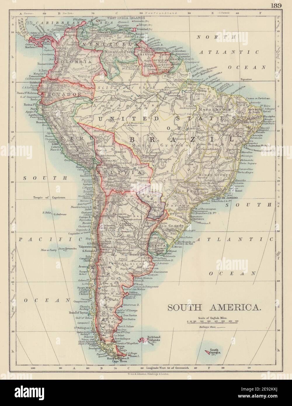 SOUTH AMERICA BORDER DISPUTES. Argentina/Chile 1902. Bolivia/Paraguay 1901 map Stock Photo