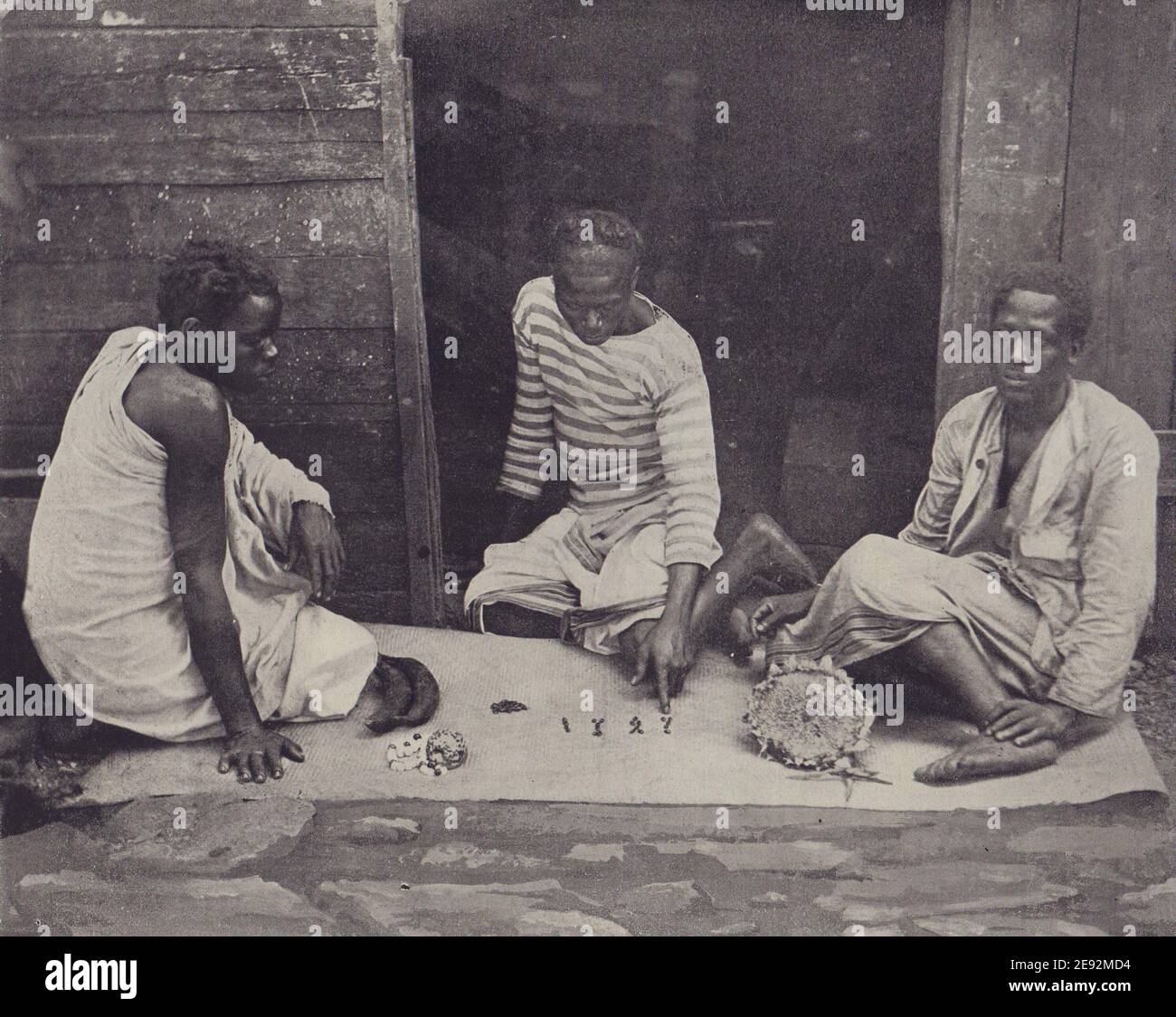 The Sikidy divination session, Madagascar. STODDARD 1895 old antique print Stock Photo