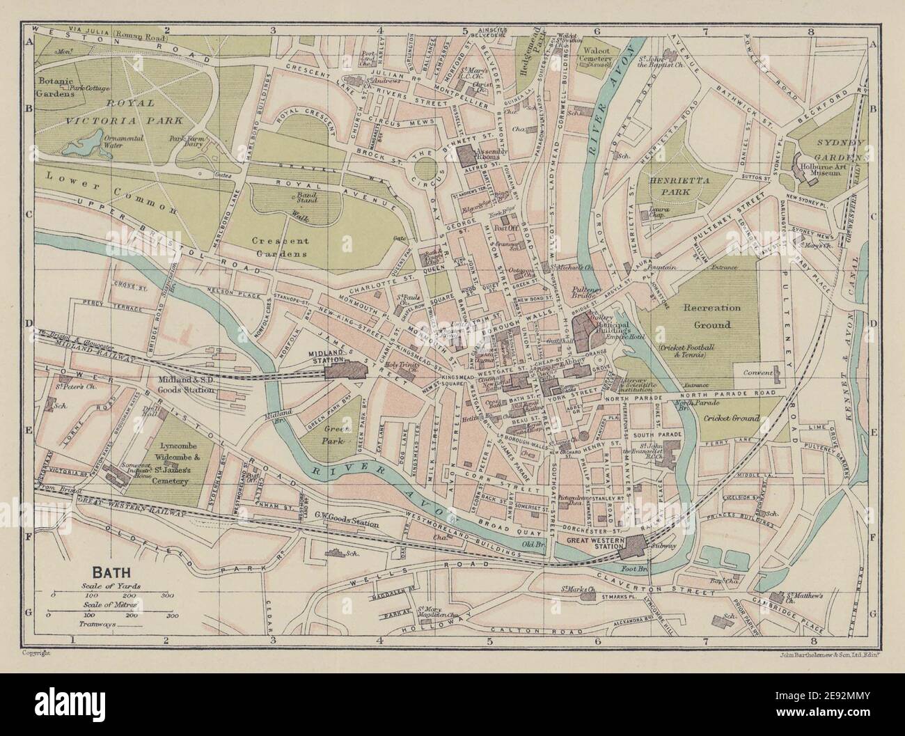 Street Map Of Bath Old Map Bath High Resolution Stock Photography And Images - Alamy