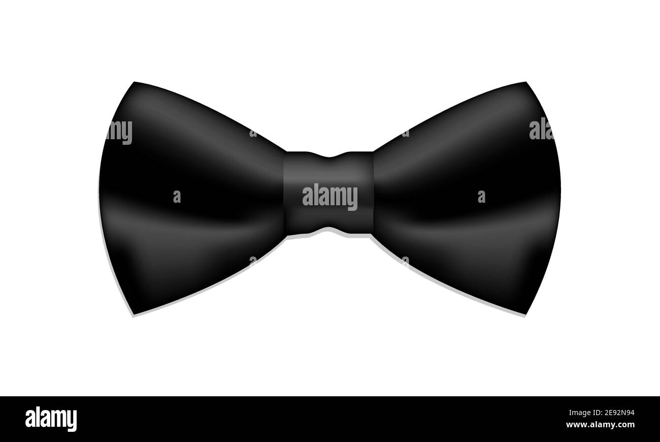 Realistic black bow tie. Vector bowtie isolated on white background ...