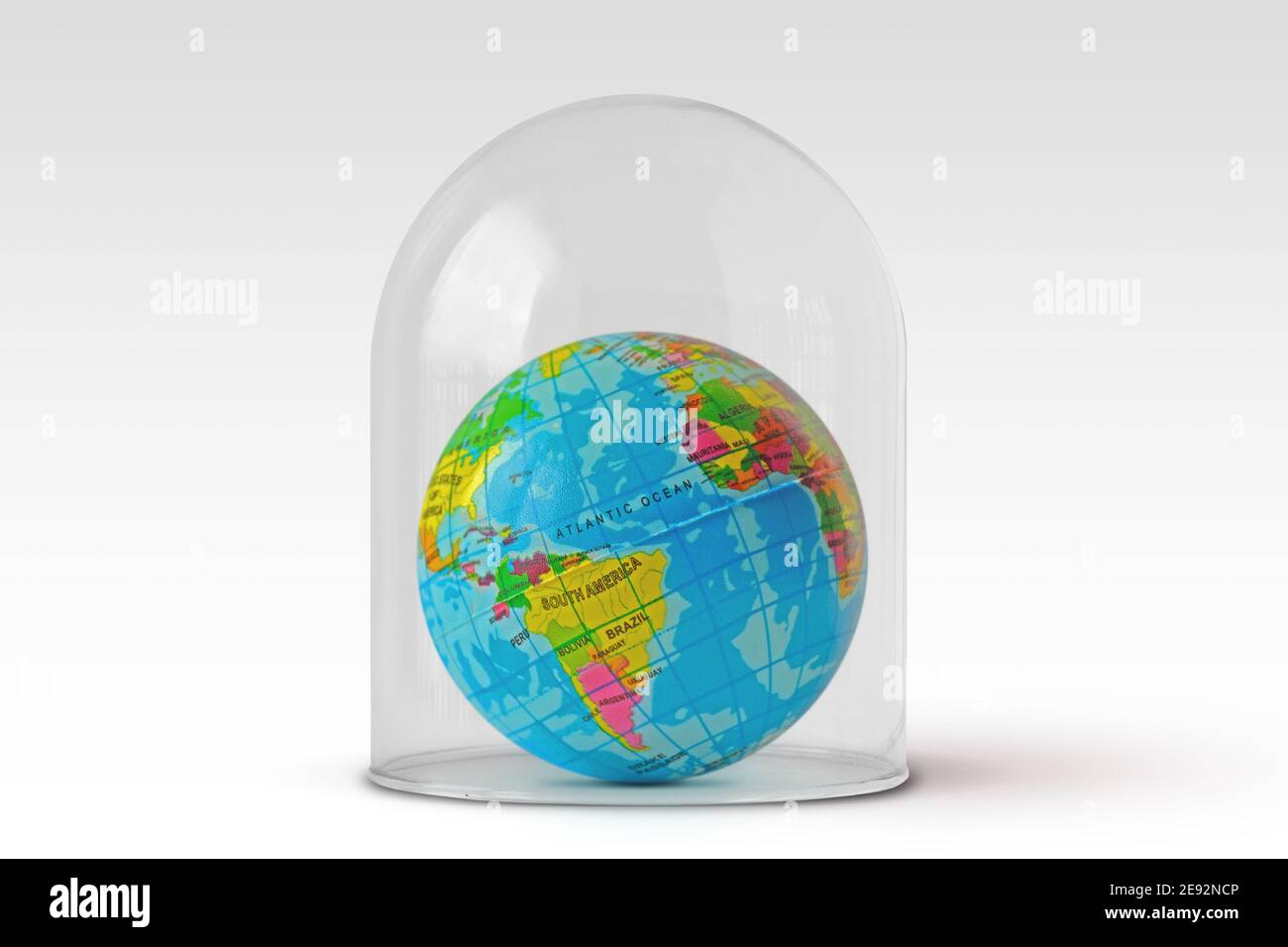 Planet earth under glass bell - Concept of ecology and save the world Stock Photo