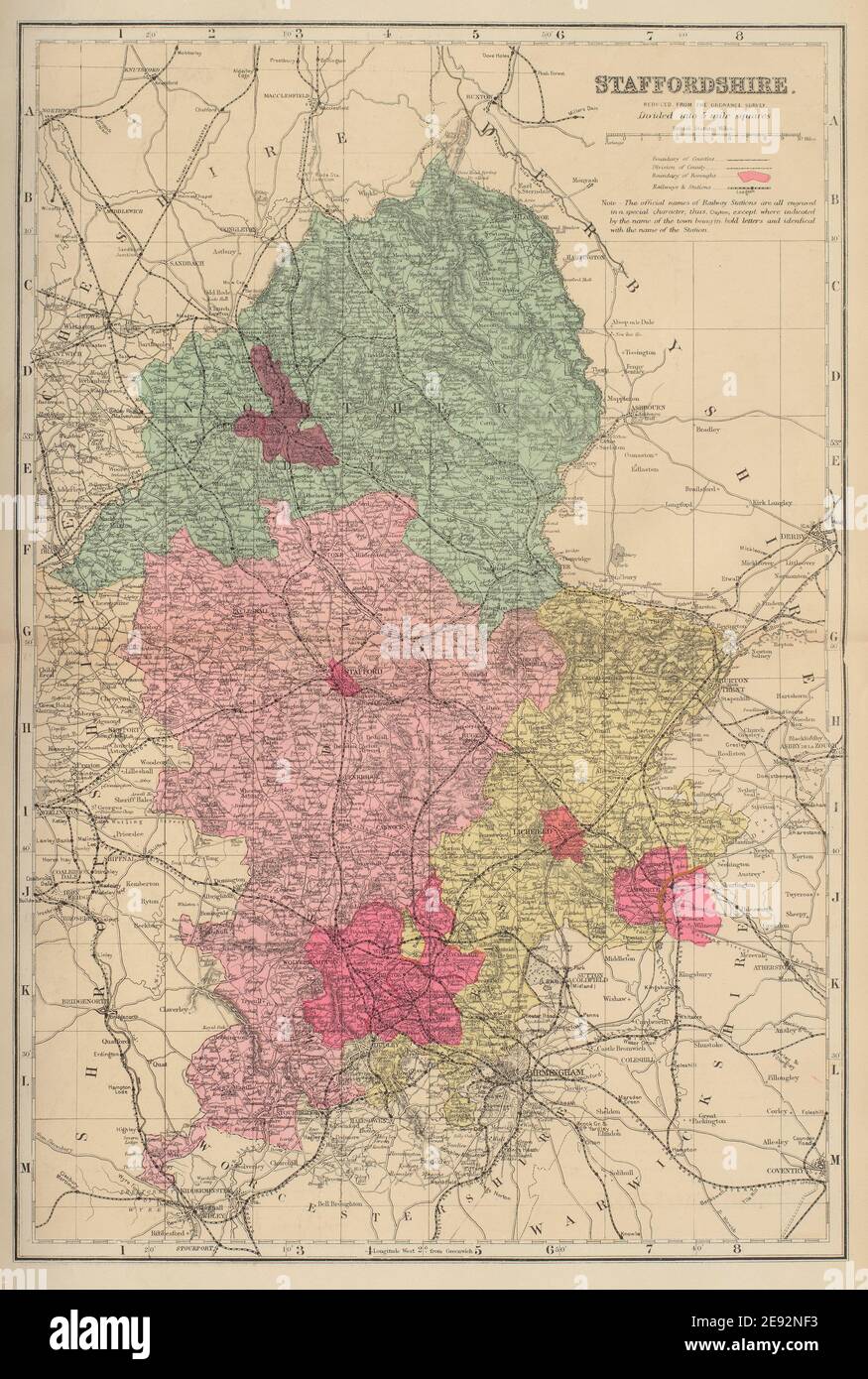 Old Maps Of Staffordshire Staffordshire Antique County Map By Gw Bacon 1883 Old Plan Chart Stock Photo - Alamy Old Maps Of Staffordshire Staffordshire Antique County Map By Gw Bacon 1883 Old Plan Chart Stock Photo - Alamy