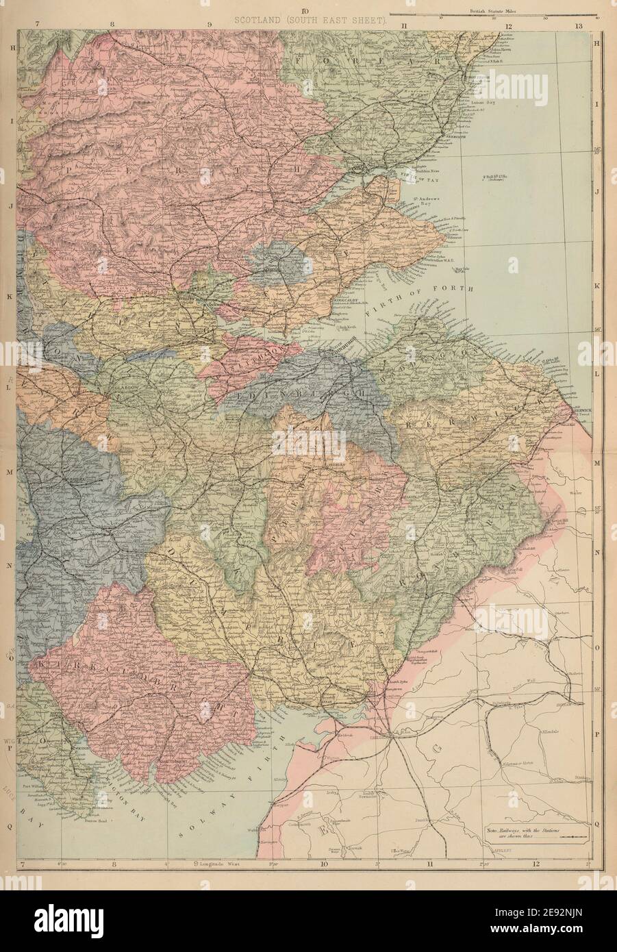 Lanark Peebles Stirling Perth Argyll Ayr Fife 1903 old map SCOTLAND CENTRAL 