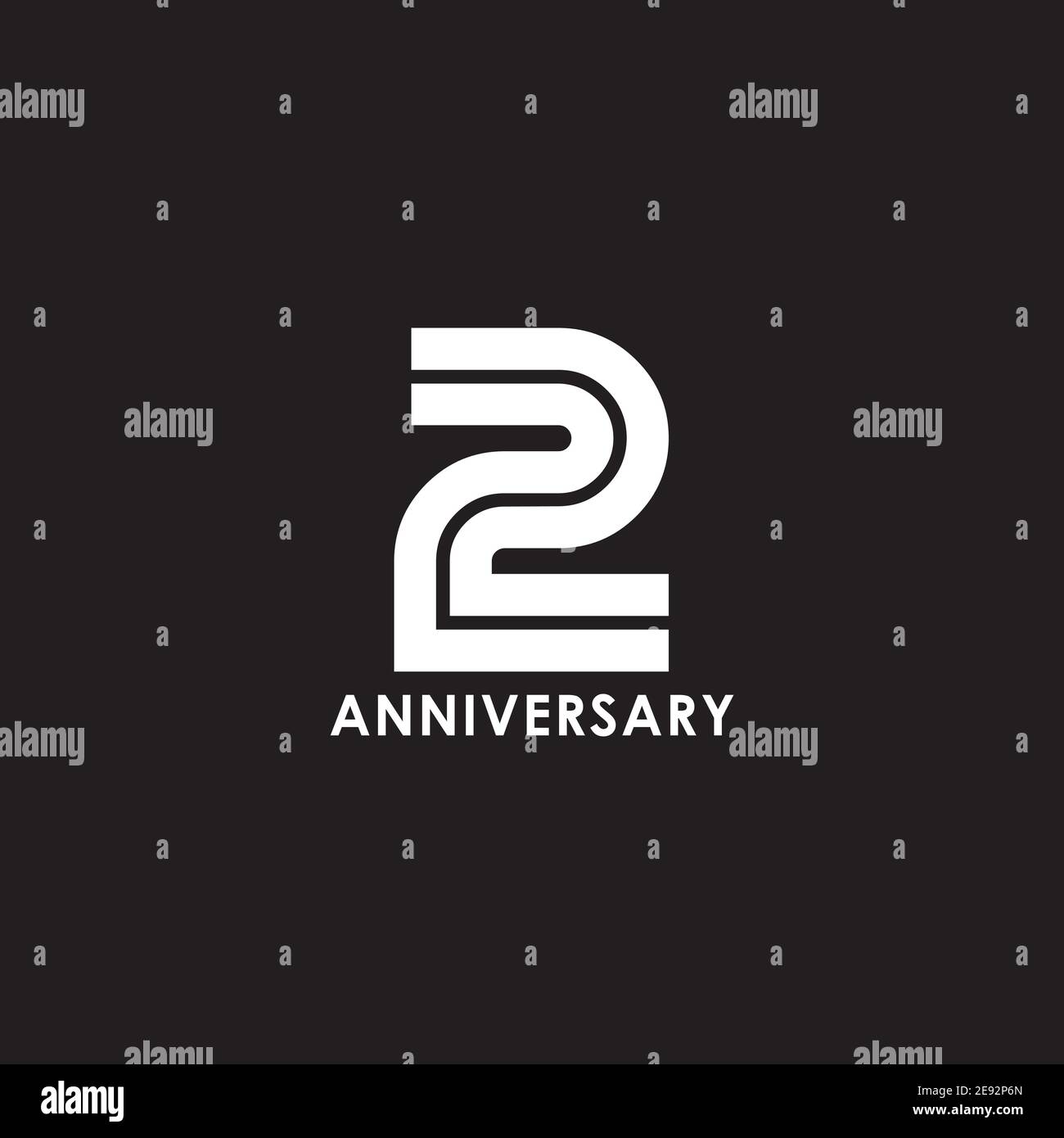 2nd year anniversary logo design vector illustration template Stock Vector