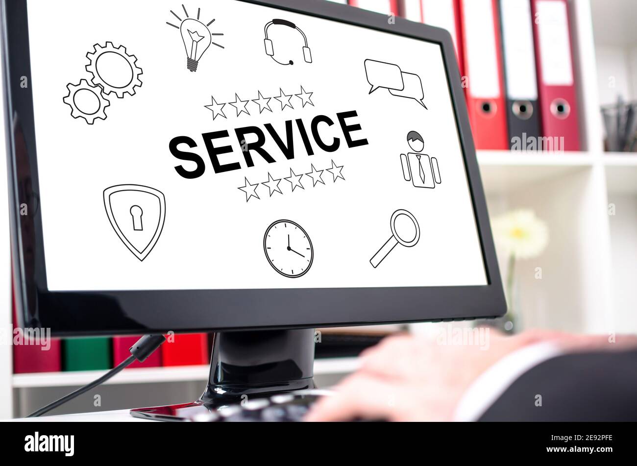 Service concept shown on a computer screen Stock Photo