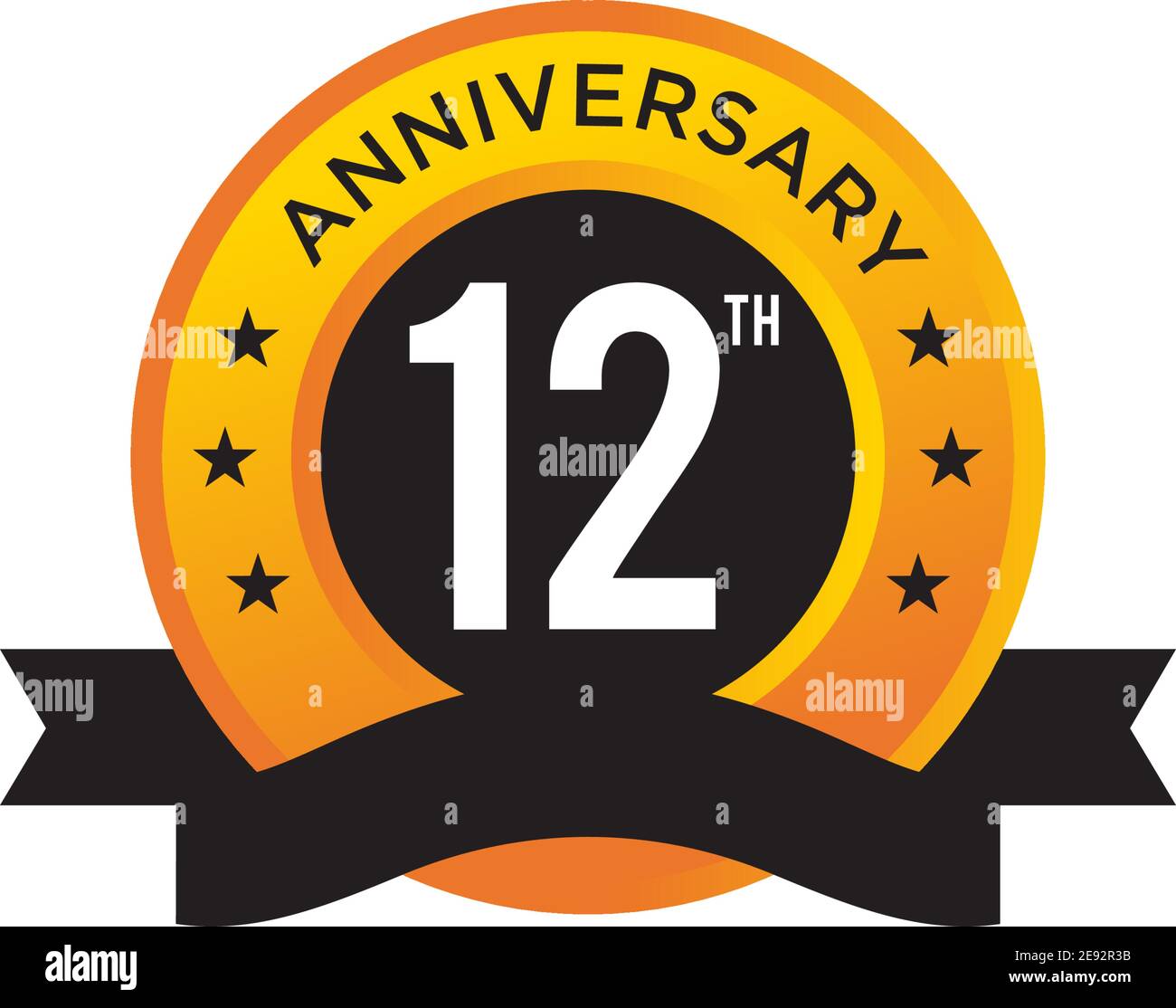 12th year anniversary emblem logo design vector illustration template Stock  Vector Image & Art - Alamy