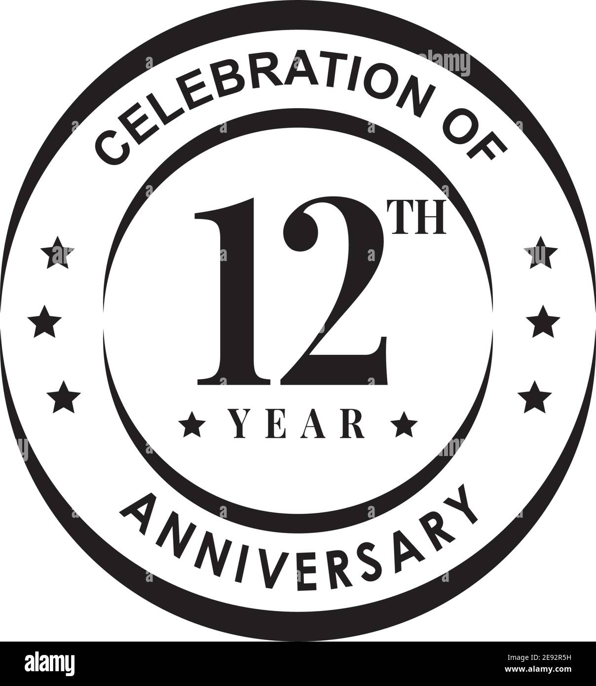 Template Number 12th Anniversary Celebrating Classic Logo Vector  Illustration Royalty Free SVG, Cliparts, Vectors, and Stock Illustration.  Image 84633190.