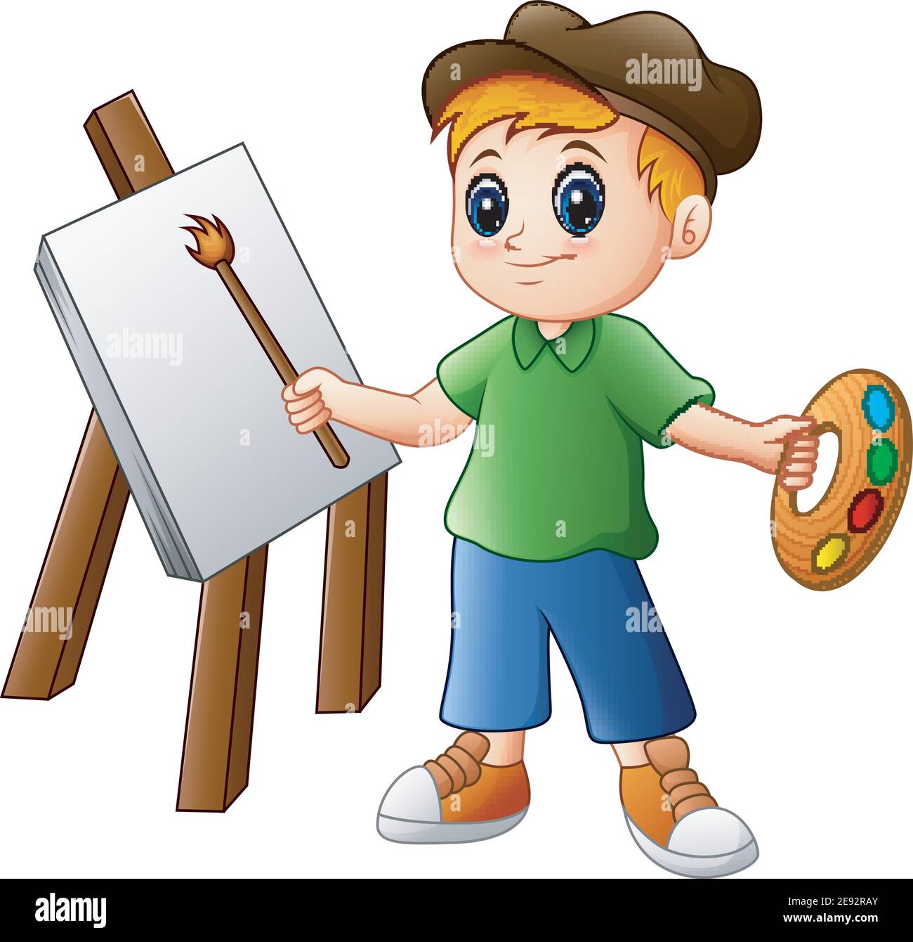 Vector illustration of Cartoon boy painting Stock Vector Image & Art ...