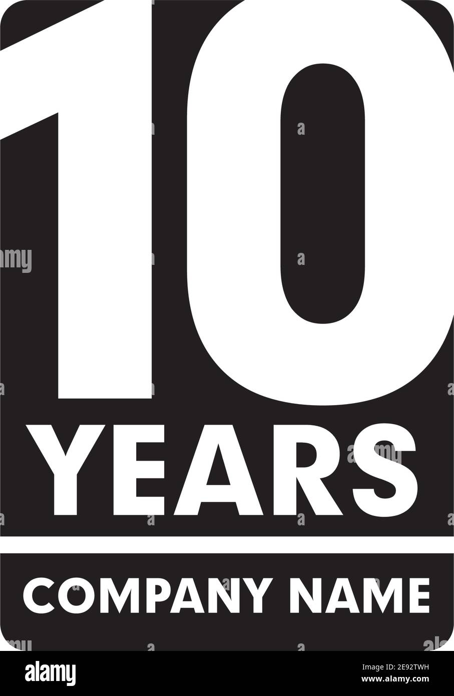 10th year anniversary emblem logo design vector template Stock Vector