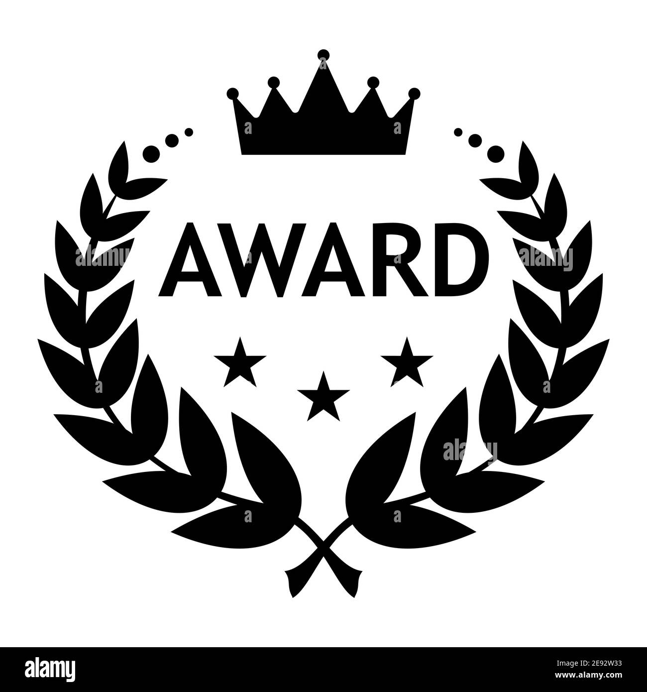 Film Award for the best film in the form of logo with laurel branch. Stock Vector
