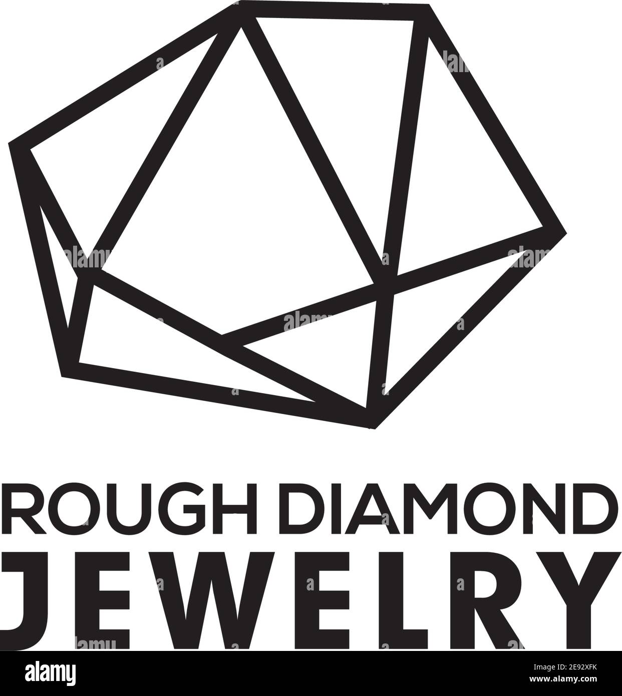 Raw rough diamond logo design vector illustration template Stock Vector