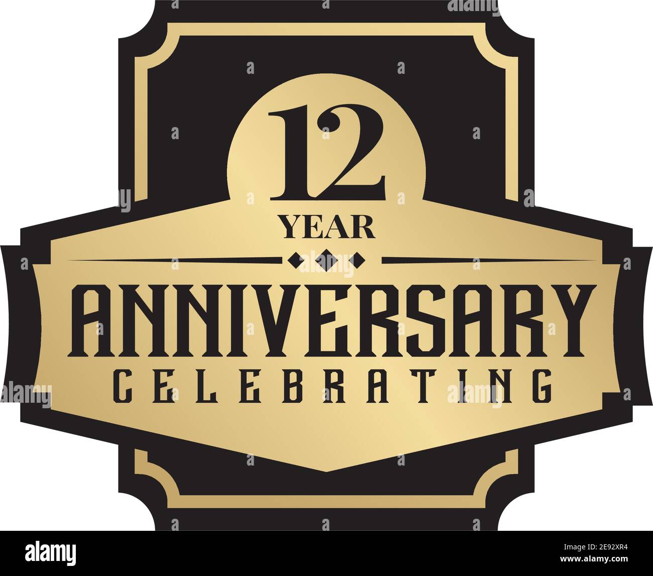 12th year anniversary emblem logo design vector illustration template Stock  Vector Image & Art - Alamy