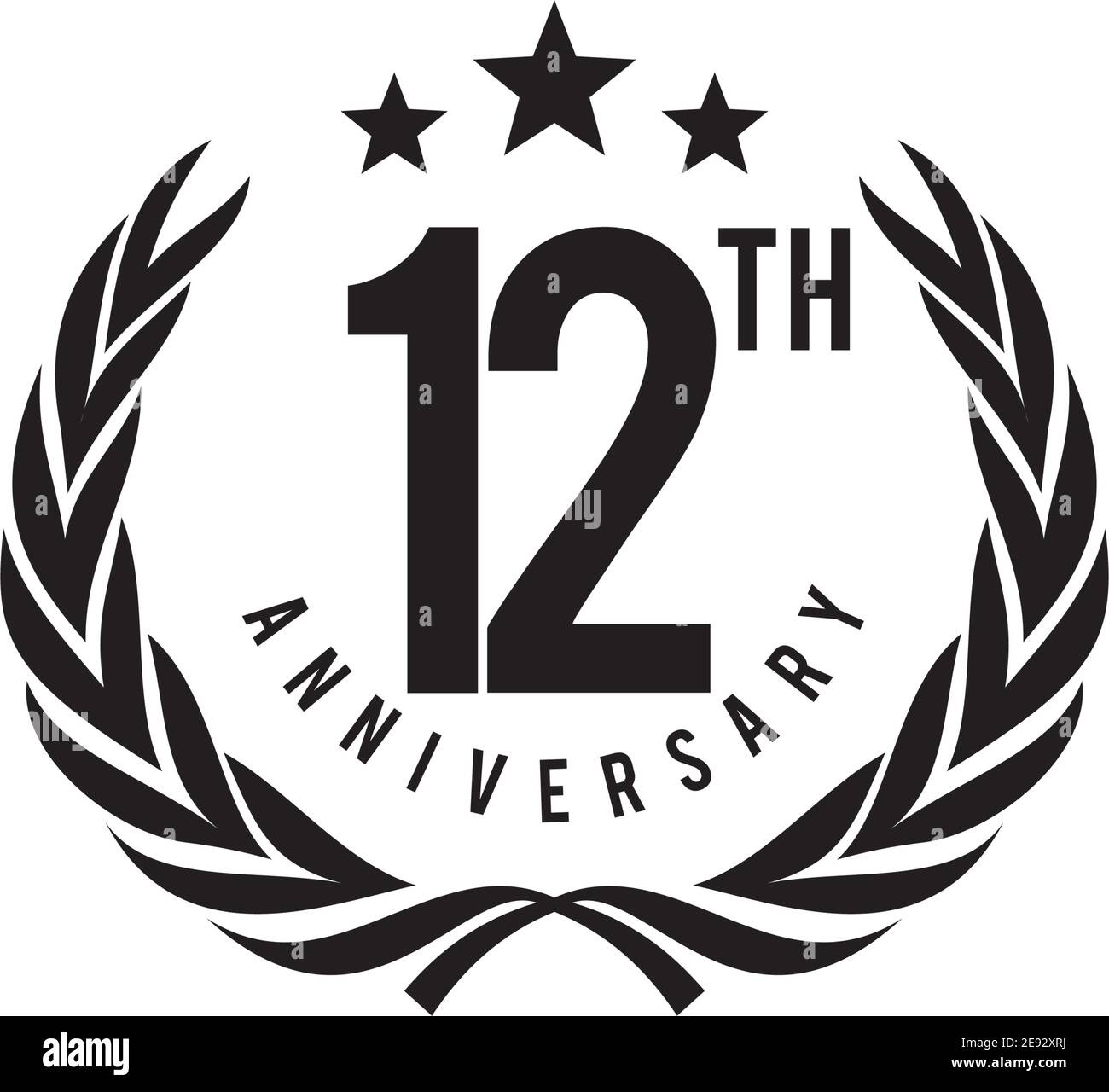 Template Number 12th Anniversary Celebrating Classic Logo Vector  Illustration Royalty Free SVG, Cliparts, Vectors, and Stock Illustration.  Image 84633190.