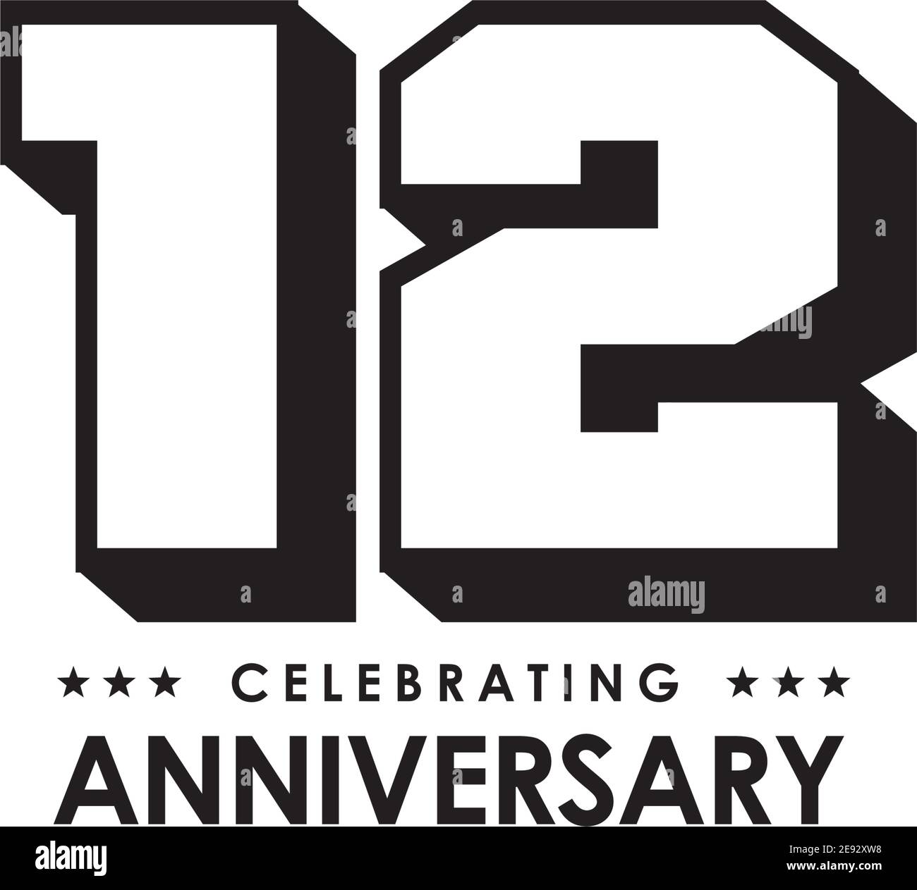 12th year anniversary emblem logo design template Vector Image