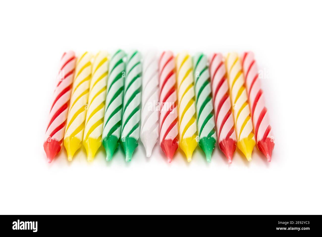 Colorful birthday candles isolated on white background Stock Photo - Alamy