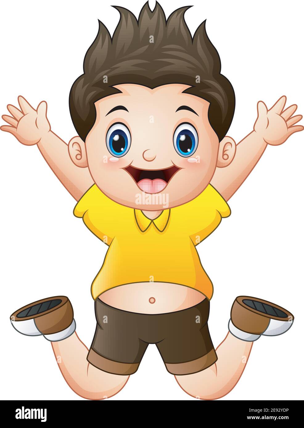 Vector illustration of Little happy boy jumping Stock Vector Image & Art -  Alamy