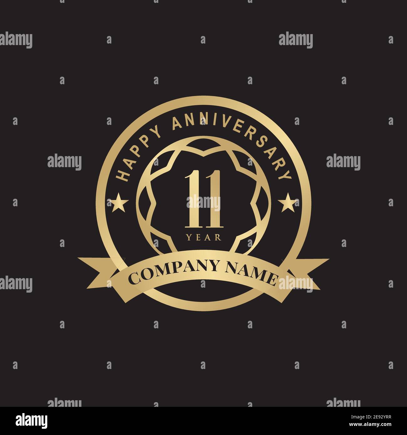 11th year anniversary logo design vector illustration template Stock Vector