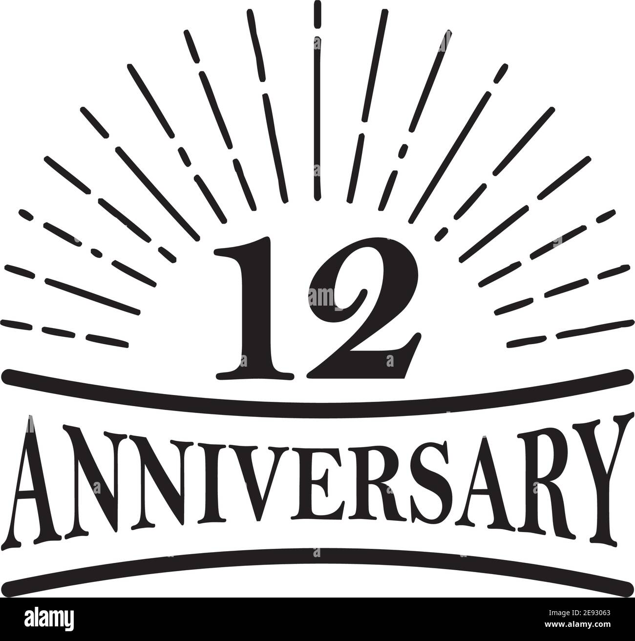 12th year anniversary emblem logo design template Vector Image