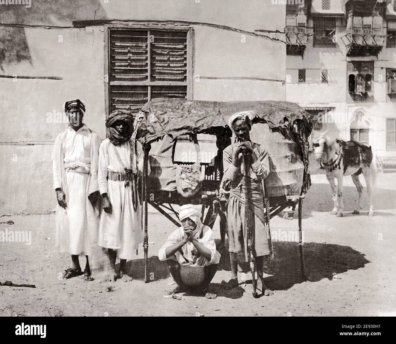 Late 19th century photograph - Carrying Chair, palanquin, Egypt Stock