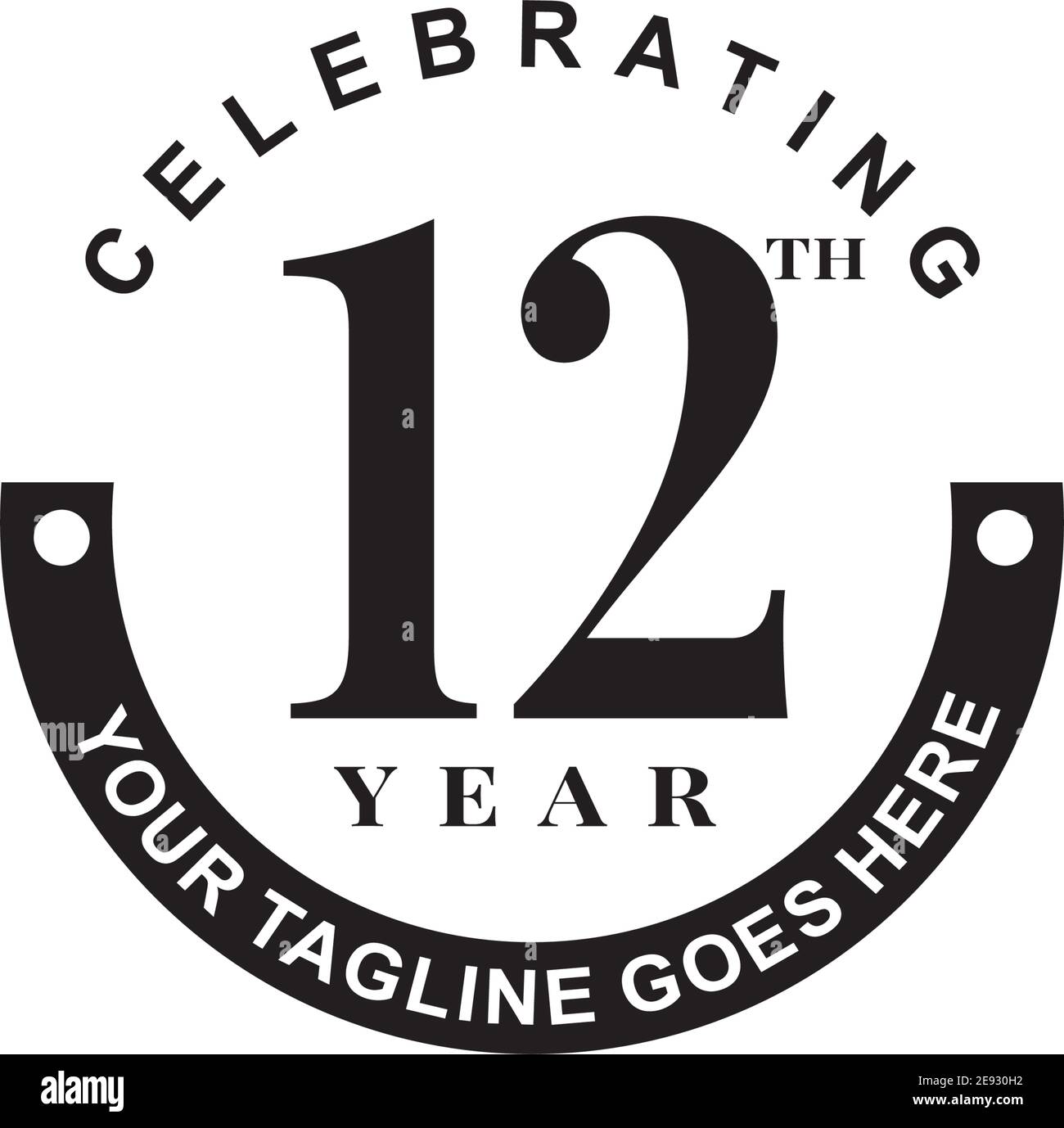 12th year anniversary emblem logo design template Vector Image