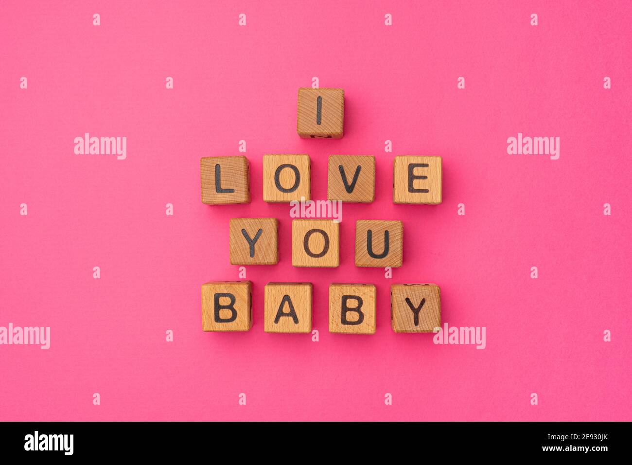 Wooden Cubes With The Phrase I Love You Baby On An Empty Colorful Pink Background Words Of Love Are Made Of Letters From Wood For Your Girlfriend Boyfriend Wife Husband For Valentine S