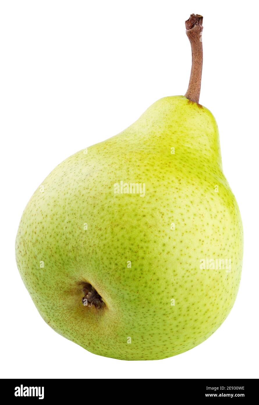 Green pear fruit isolated on white background with clipping path. Full depth of field. Stock Photo