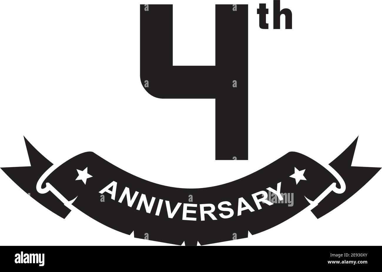 4th-year-anniversary-emblem-logo-design-vector-template-stock-vector