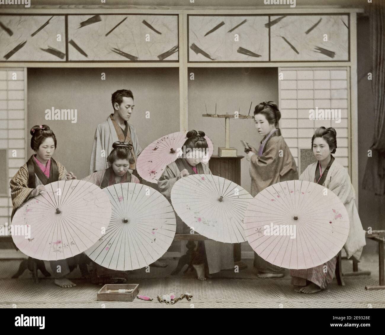 Late 19th Century Photograph Making Parasols Japan Stock Photo Alamy Late 19th Century Photograph Making Parasols Japan Stock Photo Alamy