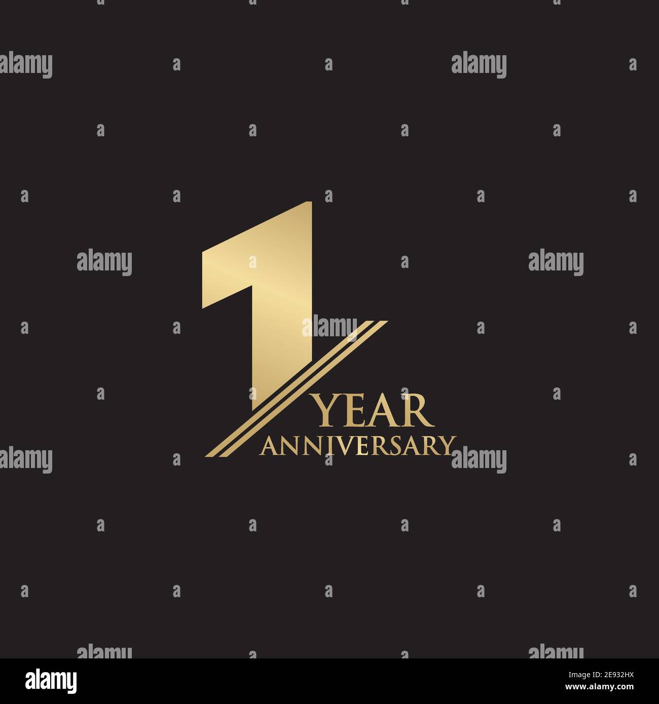 1st year anniversary logo design vector illustration template Stock Vector