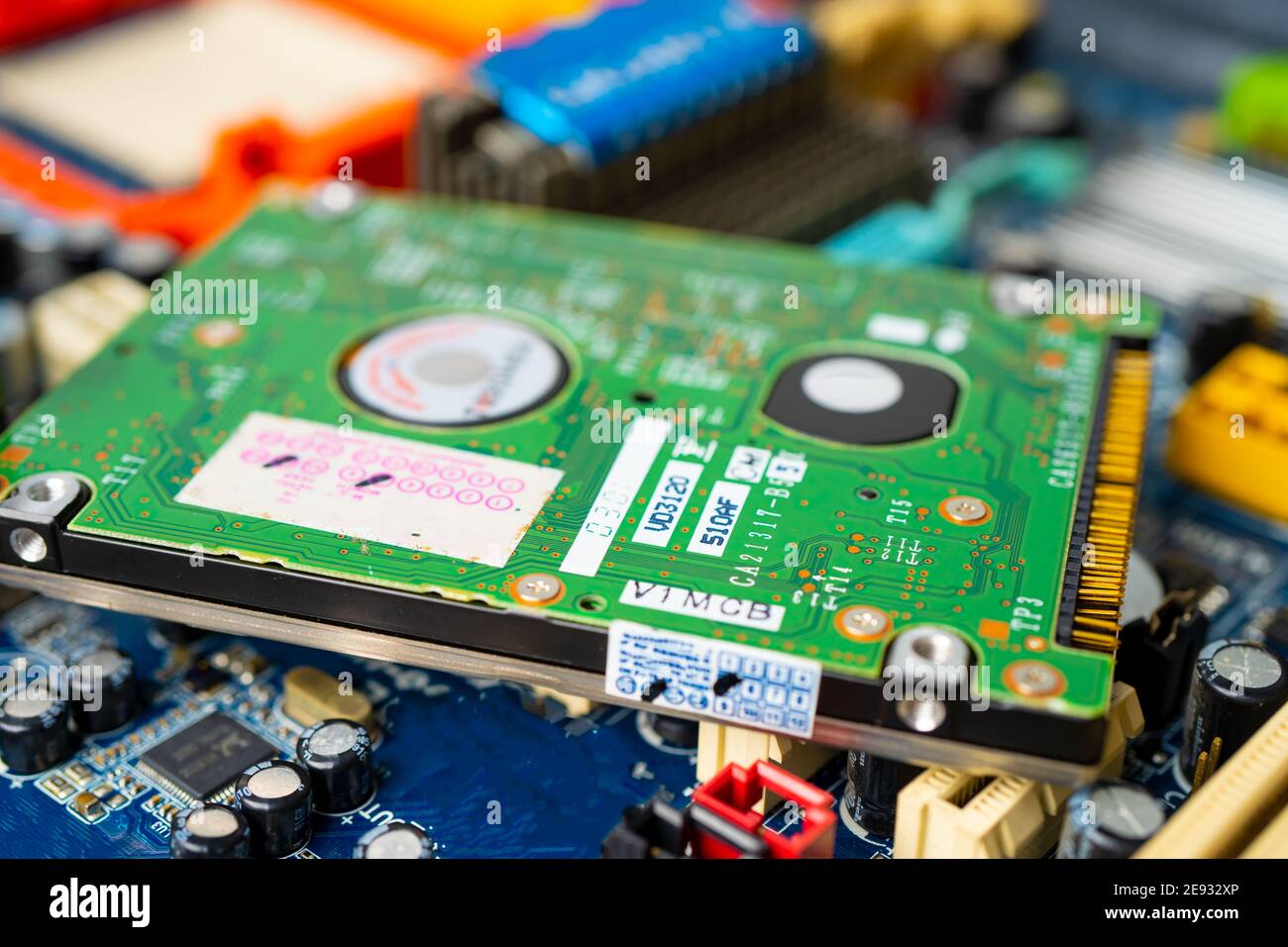 Ewaste electronic, computer circuit cpu chip mainboard core processor