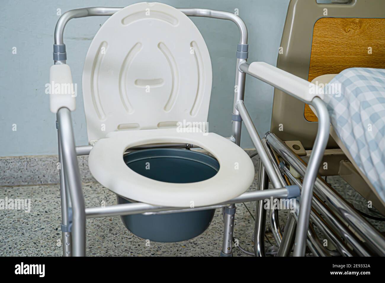 Commode chair or mobile toilet can moving in bedroom or everywhere for elderly old disabled people or patient in hospital healthy strong medical conc Stock Photo Alamy