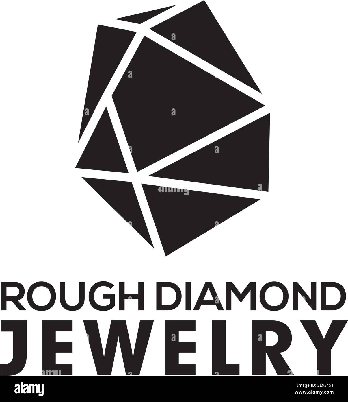 Raw rough diamond logo design vector illustration template Stock Vector
