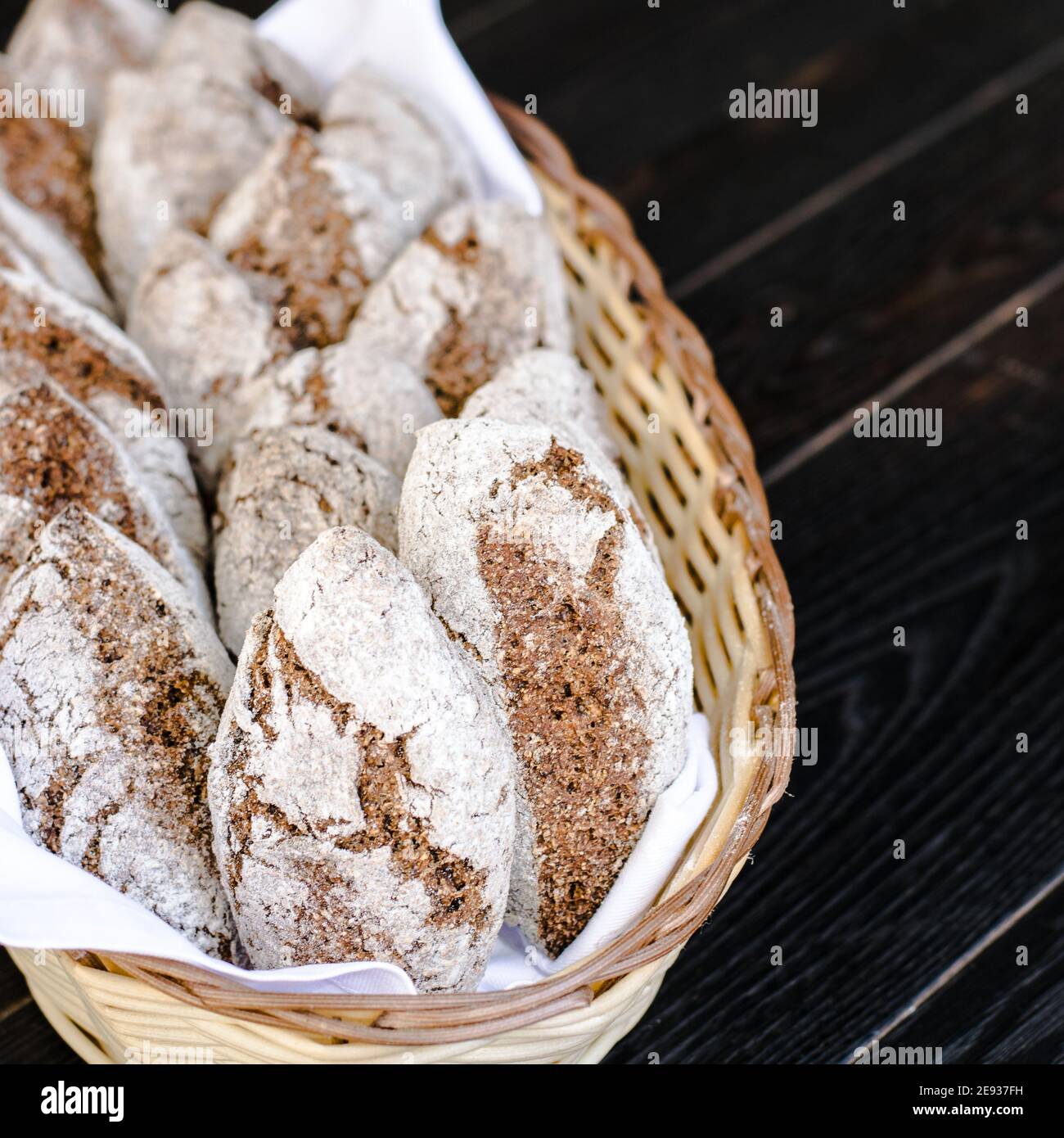 Small Rye Toast Small rye bread loafs in a basket at a restaurant Stock Photo - Alamy