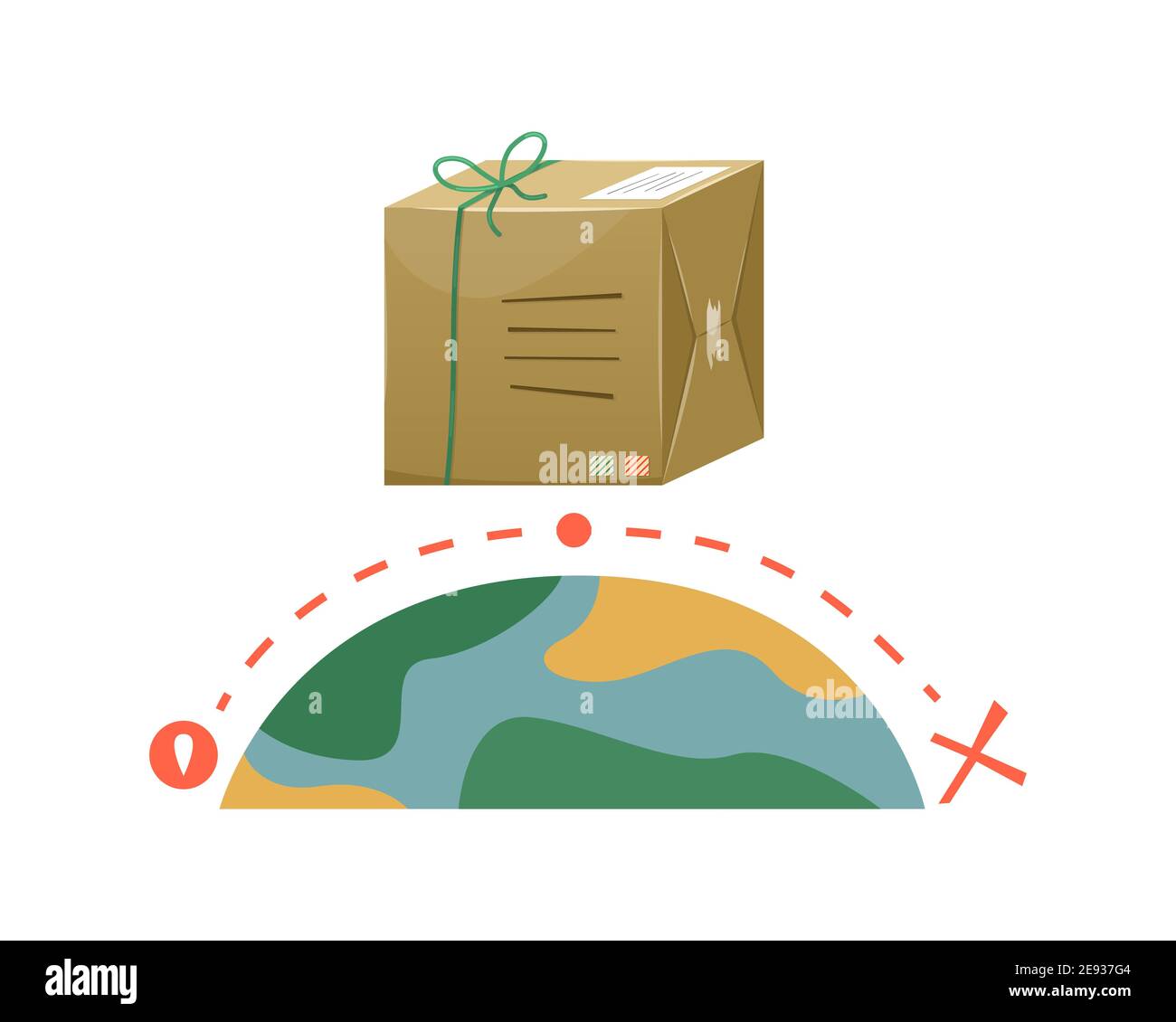 Tracking the location of a mail item on the Internet or in the app. Logistics. Mail delivery. Stock Vector