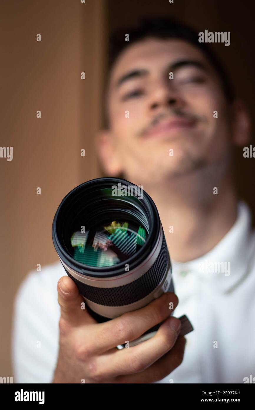 Portrait photos of a man in nature Stock Photo