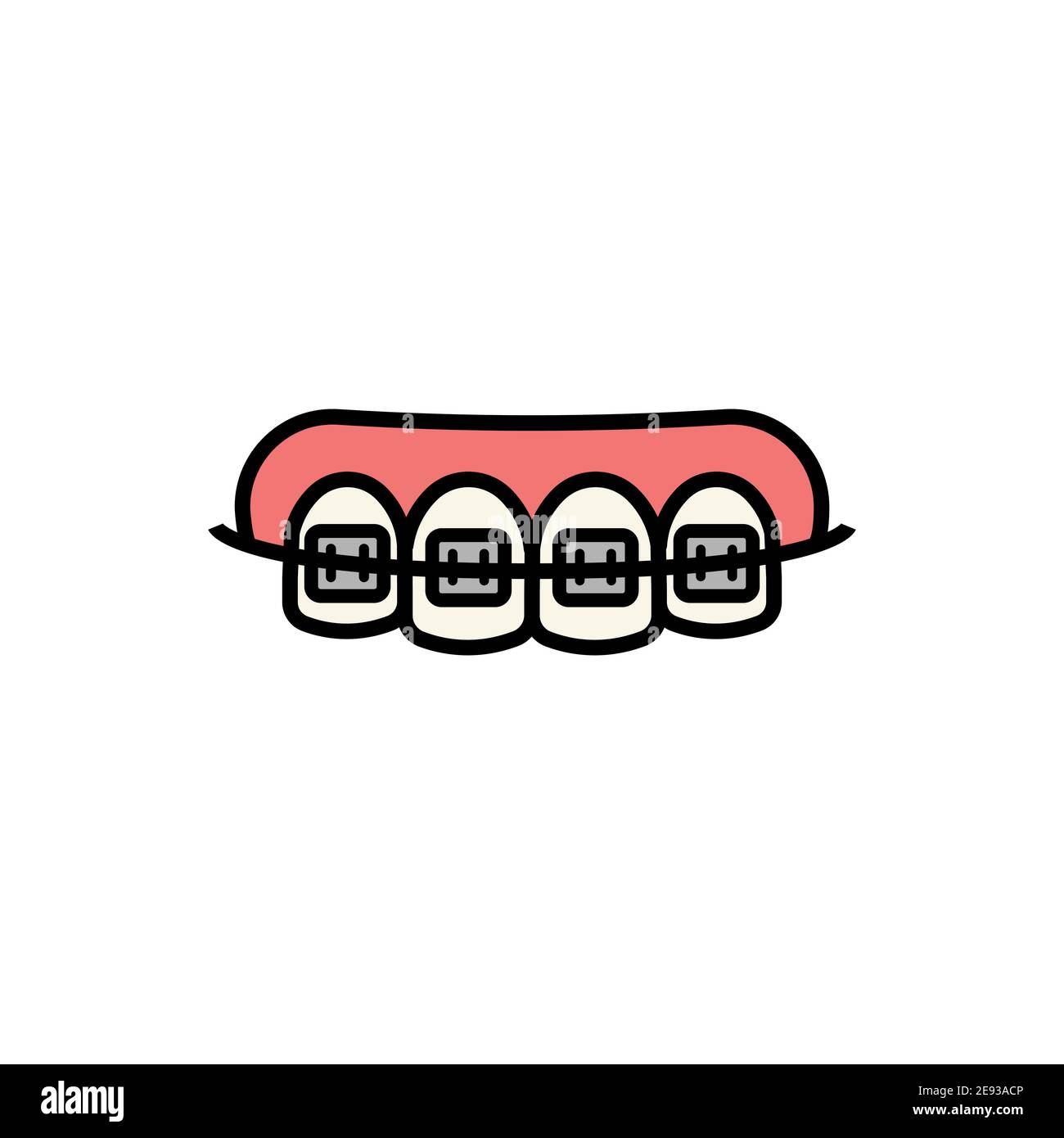 The line dentistry icon. Dental flat vector elements. Stock Vector