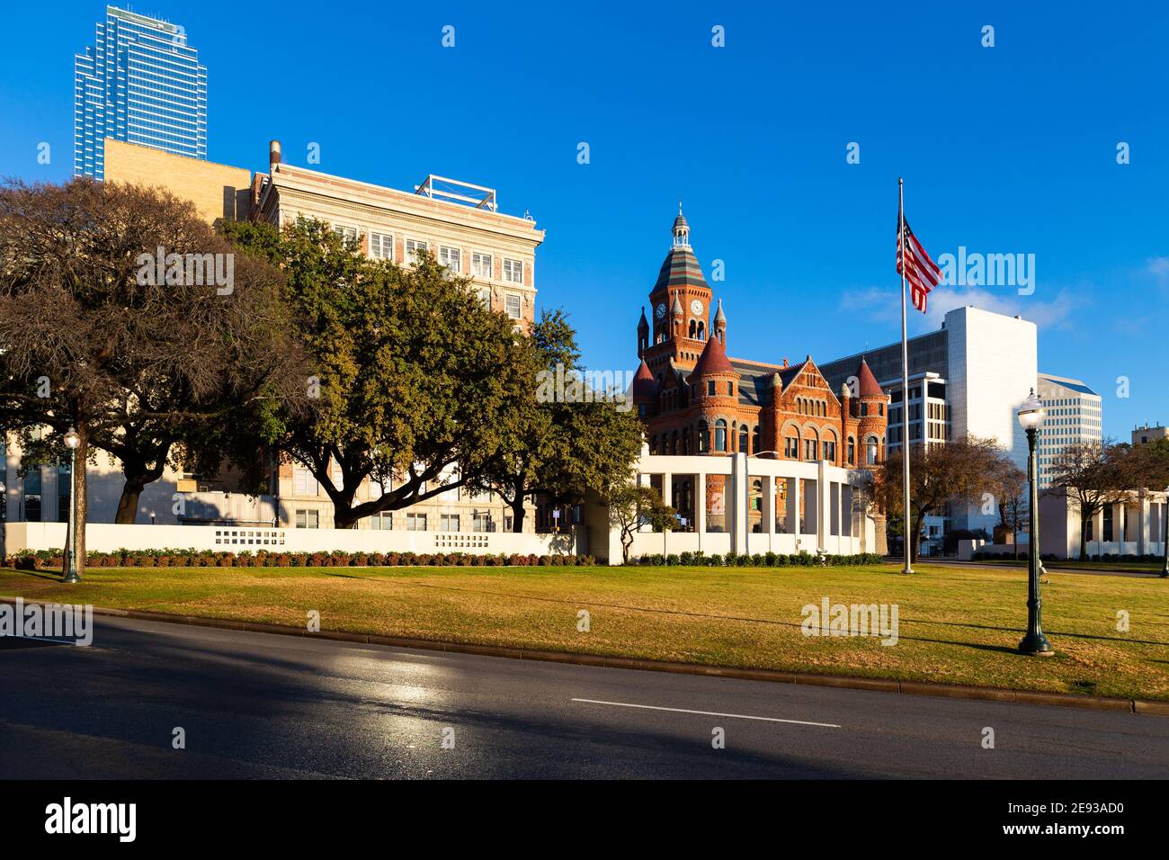 Dealey Plaza, city park inside Elm Street in Dallas, Texas. Site of Kennedy assassination in 1963. Stock Photo