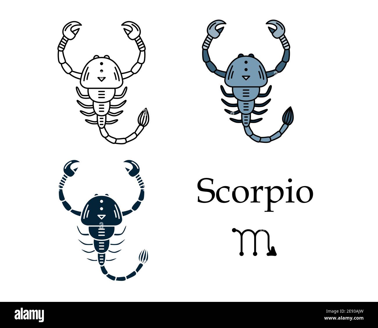 Vector illustration of a zodiac sign Scorpio. Line art, simple style ...