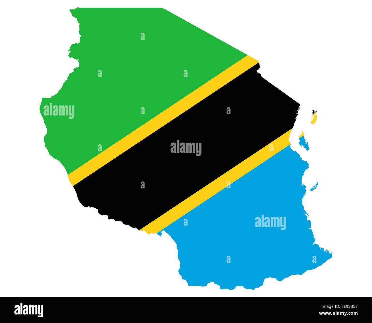 Tanzania flag map hi-res stock photography and images - Alamy