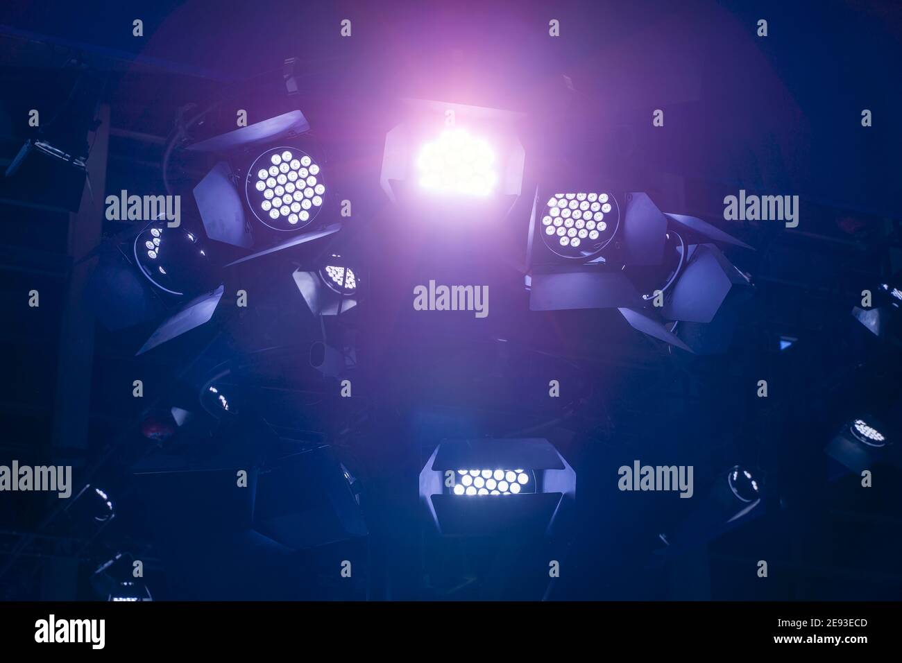 LED Light on mall roof. Stock Photo